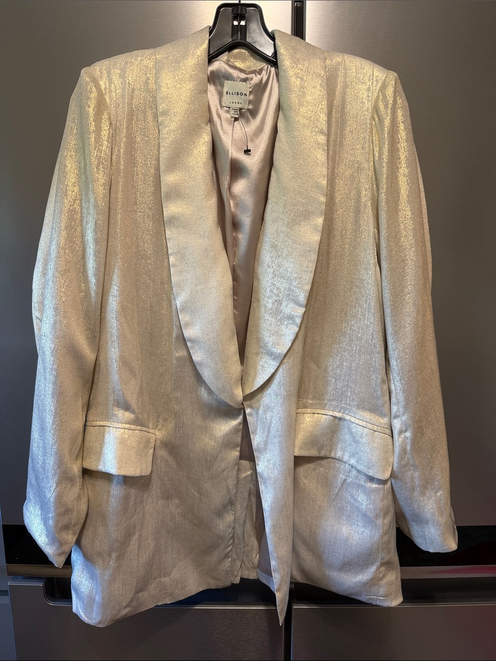 Ellison Shimmery Cream Metallic Blazer